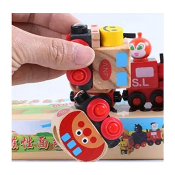 Deti Anpanman Vlaky Sada Magnetických Vozidla Bloky Deti Vzdelávacie Hračky Magnetické Van Na Prepravu Ľudí Trénovať Chlapcov Drevené Hračky