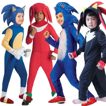 Deti Deluxe Sonic The Hedgehog Cosplay Kostým Chlapci Dievčatá Zábavnej Hre Charakter Halloween Party Výkon Sady Deti Oblečenie