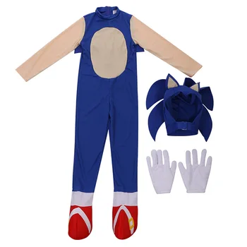 Deti Deluxe Sonic The Hedgehog Cosplay Kostým Chlapci Dievčatá Zábavnej Hre Charakter Halloween Party Výkon Sady Deti Oblečenie