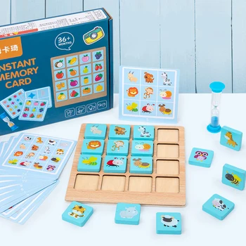 Deti Drevené Puzzle, Doskové Hry, Instant Foto Pamäť Šach Dieťa Montessori Začiatku Vzdelávania, Vzdelávacie Hračky Pre Deti, Darčeky