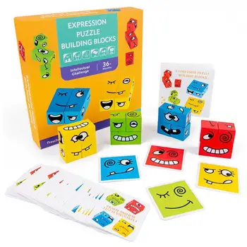 Deti Drevené Výraz Rozpakoch Magic Cube Stavebné prvky Montessori Vzdelávacích Hračiek, Logické Myslenie Rodič-dieťa Darček