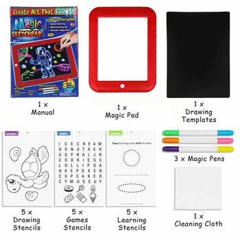Deti Hračky 3D Magic Kreslenie Pad LED Svetlo, Svetelné Rady Duševného Developmen Hračka pre Deti, Maľovanie Nástroj Vzdelávania