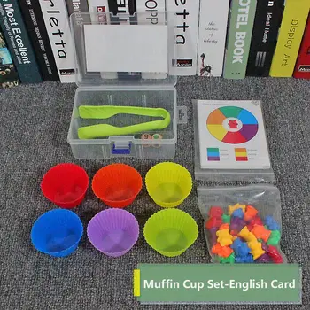 Deti Montessori Matematika Hračky Pre Batoľatá Vzdelávacie Puzzle, Hračky Počítanie Nesie S Muffin Poháre Farebné Triedenie Zodpovedajúce Hra Hračka