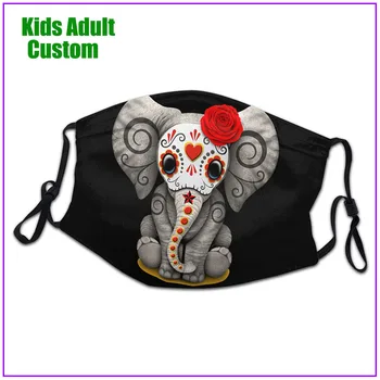 Deti, Mužov, Ženy, Deň Mŕtvych Cukru Lebky Baby Slona masku na tvár opakovane shield virus protection umývateľný handričkou custom design
