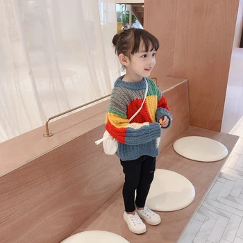 Deti nosiť 2019 jeseň nové módne detský sveter dievčatá rodič-dieťa sveter