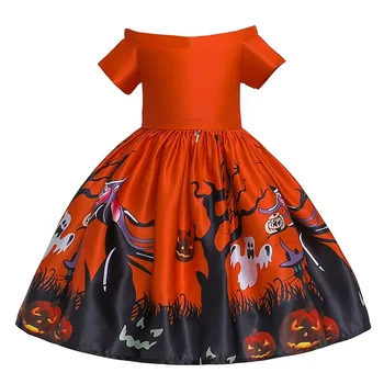 Deti oblečenie 2019 nové role-playing tlač šaty dievča princezná šaty detí Halloween party otvorenie módne šaty letné