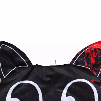 Deti Siréna Hlavu Cosplay Kombinézu Halloween Kostým Anime Black Cat Jumpsuit Party Šaty s Rukavice pre Chlapcov Karnevalové Oblečenie