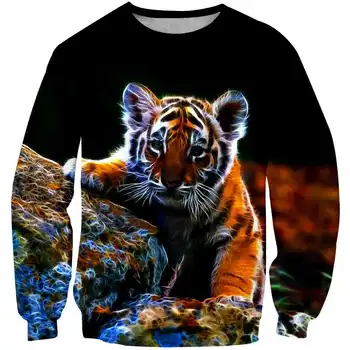 Deti Svetre 2020 Nové Jeseň Zima kráľ zver Tiger Chlapci Dievčatá Módne Pulóver Childn Hot Predaj polyester Outwear Oblečenie