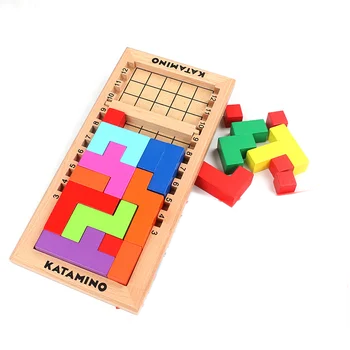 Deti Tetris puzzle, Drevené hračky pre Deti Tabuľka Myslenie hra cube Blocksood montáž hádanky montessori vzdelávacích drevené hračky