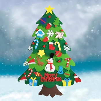 Deti urob si sám Cítil Vianočný Strom Dekorácie Snehuliak Ozdoby Detí Nový Rok Darček L4MB