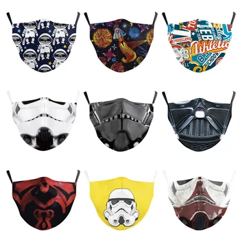Deti Úst Masku na Tvár Fashion 3D Star Wars Tlač Masky Textílie Opakovane Umývateľný Masky Úst-Utlmiť PM 2.5 FilterPaper Maska proti Prachu