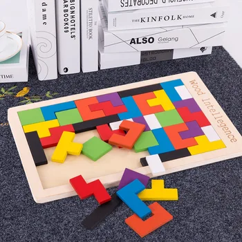 Detská Drevená Tetris Hračky, Puzzle Skladačka Vysokej Kvality Rada Deti Deti Magination Duševného Vzdelávacie Hračky Pre Dieťa Darček