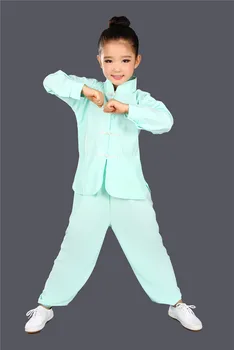 Detské bojových umení oblečenie bojových umení dievčatá chlapci Kung-Fu Tai Chi dlho puzdre výkon detí Fu Qingcang