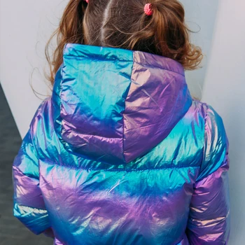 Detské bunda dievčatá hrubé dole bavlna farebné chlieb kabát snowsuit bavlna kabát veľké deti vetrovka teplá nadol bunda pre dievčatá