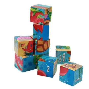 Detské Drevené Farebné Puzzle Jenga stavebným Vzdelávacích Hračiek, Tvorivých Stohovanie Hra Rainbow Darček Tvar Poznanie Karty