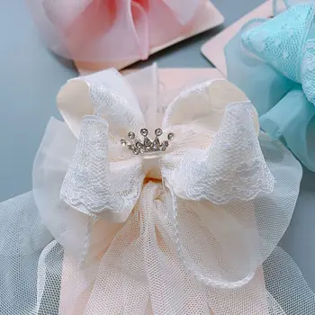 Detské headdress vlasy príslušenstvo čipky čela clip top roztomilý svadobný kvet dievča