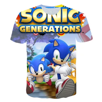 Detské letné Sonic the hedgehog T ShirtClothing Chlapci Krátky Rukáv T-shirt Deti Chlapec Bežné Roztomilý T-shirt 4-14Years sonic Tričko