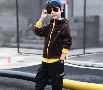 Detské oblečenie bundy 2020 jeseň a v zime nových plus velvet zahusťovanie kórejský príliv chlapec big boy hbn 39 KABÁT