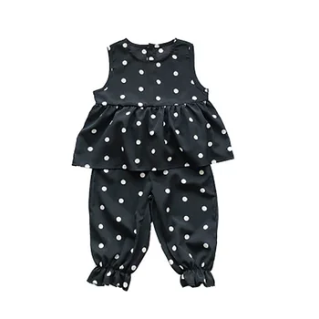 Detské Oblečenie Dievčatá Oblečenie Letné Polka Dot 2ks Oblek Pre Dievčatá, Baby Girl Šaty
