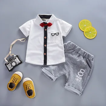 Detské oblečenie nové letné krátke rukávy chlapec tričko dva-kus baby dieťa letné šaty 1-4 rokov staré baby oblek
