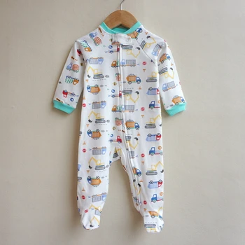 Detské oblečenie pyžamo obojstrannú zips jumpsuit novorodenca chlapci romper bavlna romper dojčatá dieťa coverall 3-18 M feetcover