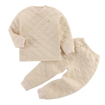 Detské Oblečenie Set sa Jeseň Zimné Detské Pyžamo 3 Vrstvy Hrubé Bavlna Chlapci Dievčatá Sleepwear Teplý Detský Domov Oblečenie