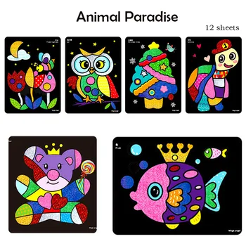 Detský Ručný Diy Materiál Pack Magic Nálepky Mieste Tvorivé Farebné Nálepky Hračky Umenie Nastaviť Nálepky Maľovanie Mš