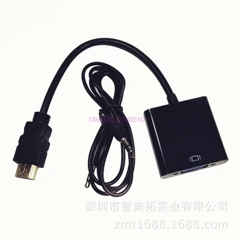 Dhl 50pcs Mužov a Žien HDMI Konvertor VGA Adaptér s Audio Kábel pre PC, Notebook Tablet Podpora HDTV 1080P