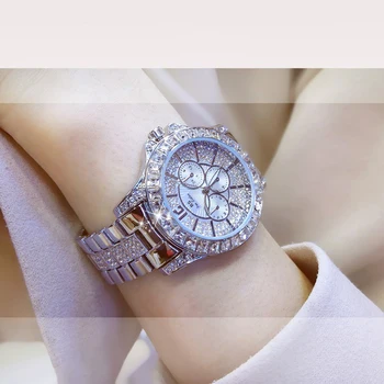 Diamant Hodinky Pre Ženy, Luxusné Značky Dámy Zlatá Farba Kolo Hodiny Quartz Analógové Wirstwatch Unikátny Ženské Darček Relojes Mujer