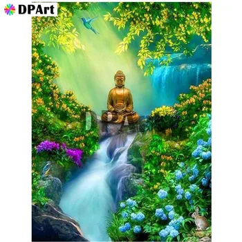 Diamond Maľovanie 5D Plné Námestie/Kolo Vŕtať Buddha Náboženstvo Vodopád Daimond Výšivky Maľovanie Cross Stitch Mozaiky Pic M870