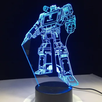 Diaľkové Ovládanie Dotykom Prepnúť Transformáciu robota Akčné Figúrky Hračiek 3D Lampa 7 Farieb Zmeniť Posteli Nočné Svetlo Deti Darček