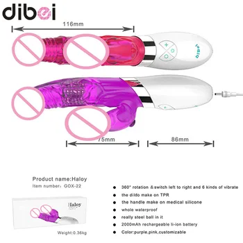 DIBEI Silikónové Klitorálny Vibrátor USB Nabíjateľné G mieste Otáčania Upozorňuje sexuálnu Hračku, Dospelých, Erotické Hračky, Sex Produkty pre Ženy