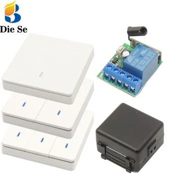DieSe Bezdrôtový 1 Kanál DC12V 10A Interruptor ON/OFF, Push Prepínač Wall Panel-Vysielač Pre Bezpečnostný Prístupový Systém