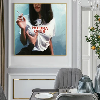 Dievčat klubu bez bar. Abstrakt plátne, obrazy, plagáty a vytlačí. Nástenná maľba v obývacej izbe moderného zlé dievča