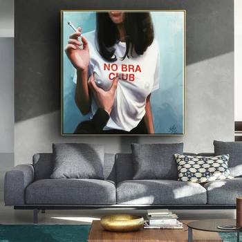 Dievčat klubu bez bar. Abstrakt plátne, obrazy, plagáty a vytlačí. Nástenná maľba v obývacej izbe moderného zlé dievča