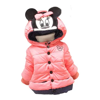 Dievčatá, Baby, Zahustenie detské Oblečenie Teplá Cartoon Mickey Bavlna-čalúnená Oblečenie, detské Oblečenie na Jeseň WinterJacket 1-5T