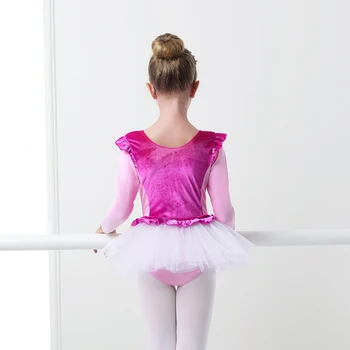 Dievčatá Balet Obleky Teplé Balerína, Tanečných Kostýmov, Velvet Spájať Šaty Detský Balet Tutu Šaty Sukne Strany Kostýmy