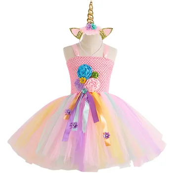 Dievčatá fantasia Jednorožec cosplay narodeninovej Party šaty infantil Dievčatá Šaty Elegantné Kostýmy, Svadobné Šaty Pre Dievčatá Vestidos
