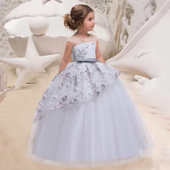 Dievčatá Formálne Šaty na Prvé sväté Prijímanie pre Deti Dievča Princezná Šaty Elegantná Výšivka Dievča Strany Svadobné Šaty Oblečenie