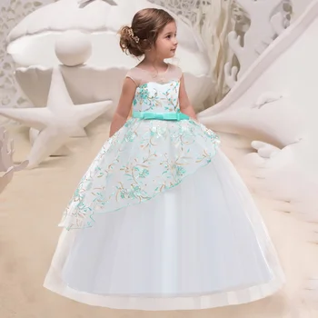 Dievčatá Formálne Šaty na Prvé sväté Prijímanie pre Deti Dievča Princezná Šaty Elegantná Výšivka Dievča Strany Svadobné Šaty Oblečenie