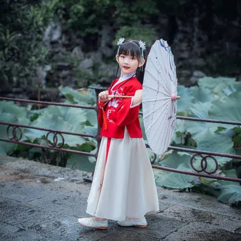 Dievčatá Hanfu Oblečenie Starovekej Čínskej Kostým Deti Hanfu Čínske Tradičné Šaty pre Deti Fáze Nosenie Cosplay