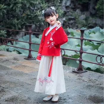 Dievčatá Hanfu Oblečenie Starovekej Čínskej Kostým Deti Hanfu Čínske Tradičné Šaty pre Deti Fáze Nosenie Cosplay