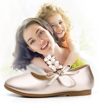 Dievčatá kožené topánky, detské Topánky dievčatá kožené topánky ploché topánky veľkoobchod princezná dievčatá topánky kvet deti topánky háku & slučky