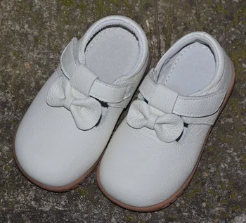 Dievčatá originálne kožené topánky solid white black deti topánky deti T-popruh bowtie jednotné školy topánky, svadobné formálne neformálne nové