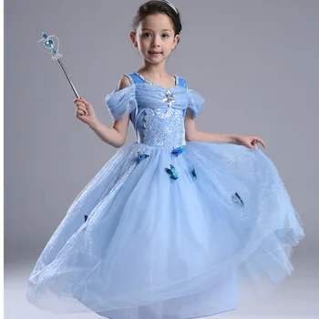 Dievčatá Princezná Zdobiť Kostým s 10 Motýle Deti bez Rukávov Princess Party Šaty pre Halloween Narodeniny Sprievod