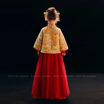 Dievčatá Tradičnej Čínskej Cheongsam Hanfu Svadobné Princezná Šaty Deti Qipao Topy, Sukne Deti Tang Vyhovovali Strany, Cosplay Kostýmy