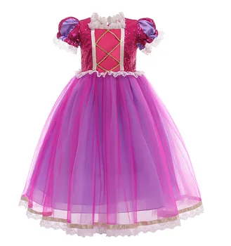 Dievčenské Šaty Letné Deti Cosplay Sophia Princezná Rapunzel Šaty Pre Dievča Flitrami Narodeninovej Party Večerné Šaty Deti Oblečenie
