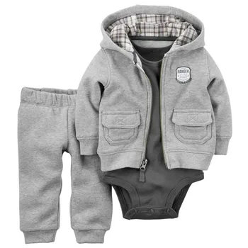 Dieťa Dieťa bebes Chlapec Dievča oblečenie nastaviť,s dlhým rukávom s kapucňou bundy kombinézu nohavice,3KS batole detské oblečenie,oblečenie novorodenca bavlna