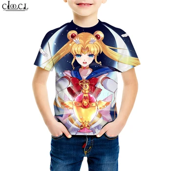 Dieťa Dieťa Dievča Oblečenie Sailor Moon Galaxy T Shirt 3D Tlač Cartoon Dcéra Mikina Dieťa, Chlapca, Batoľa, Krátky Rukáv Pulóver
