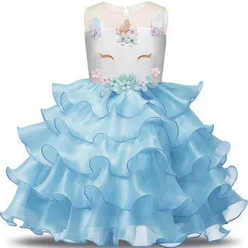 Dieťa Fantasy Unicorn Princess Šaty Detí, Narodeniny, Svadobné Party Šaty Pre Pekný 3-8Y Deti Dievča Customes Oblečenie